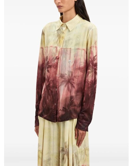 Palm Angels Pink Sunset Palms Shirt