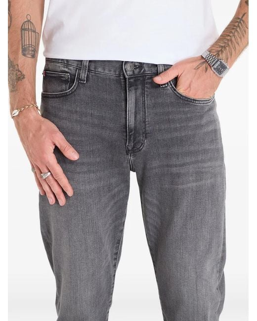 Tommy Hilfiger Blue Whiskered-Effect Jeans for men