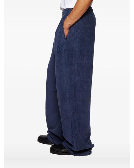 Alexander Wang Blue Embroidered Fleece Trousers for men