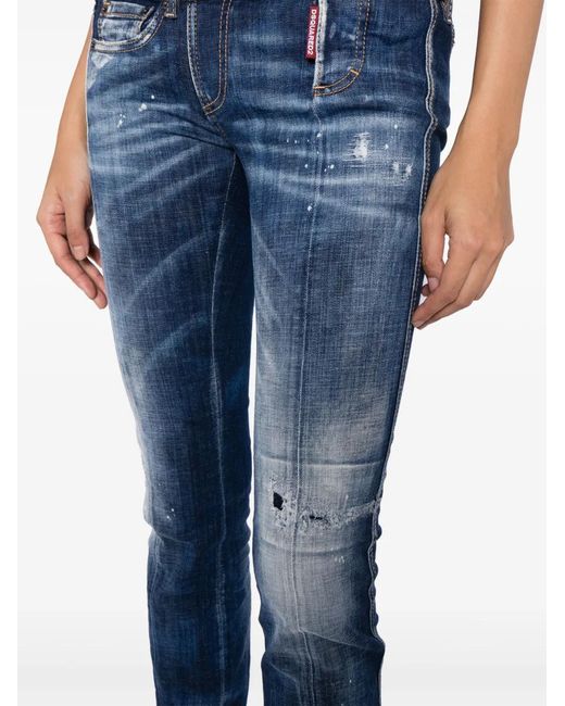 DSquared² Blue Sharpey Low-Rise Skinny Jeans
