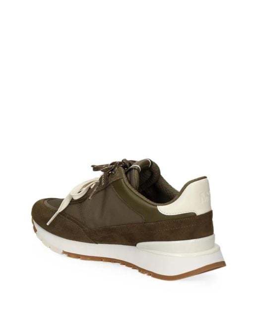 Michael Kors Green Panelled Logo-Patch Sneakers
