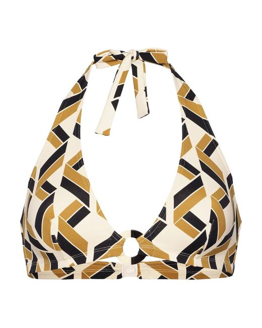 Eres Metallic Dimension Geometric-Print Triangle Bikini Top