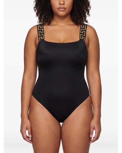 Versace Black Greca Swimsuit