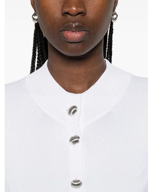 Brandon Maxwell White Aubrey Button Cardigan