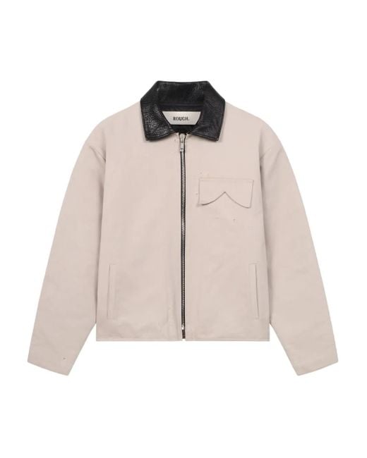 ROUGH Natural Two-Tone Zip-Up Jacket for men