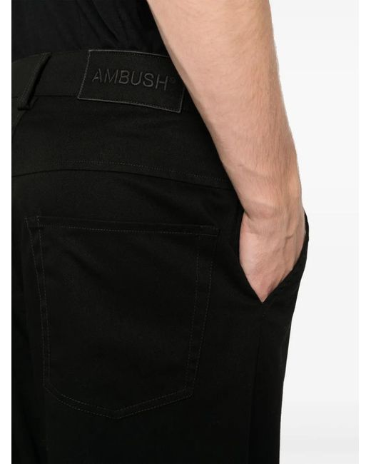 Ambush Black Zip Up Trouser for men