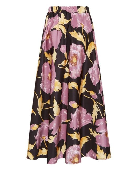 LaDoubleJ Red Printed Midi Skirt