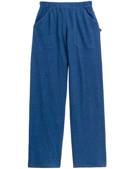 Agnes B. Blue Flared Linen Trousers