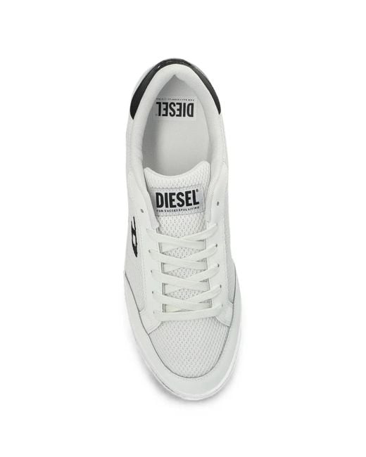 DIESEL White S-D-Leo Low-Top Sneakers for men