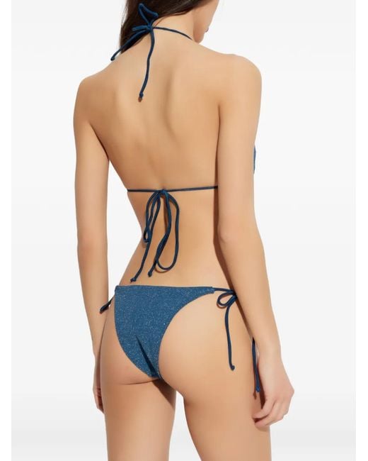 Bondeye Blue Beaded Triangle Bikini Top