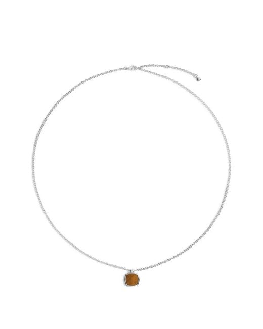 Monica Vinader White Tiger's Eye Pendant Necklace