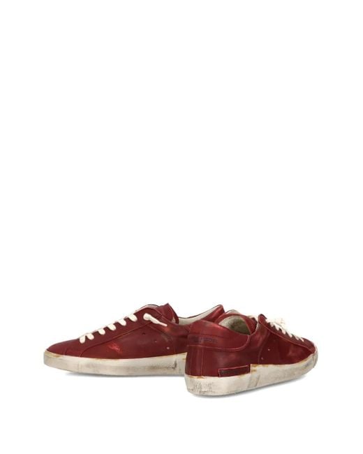 Zapatillas PRSX de piel con cordones y efecto envejecido Philippe Model de hombre de color Brown