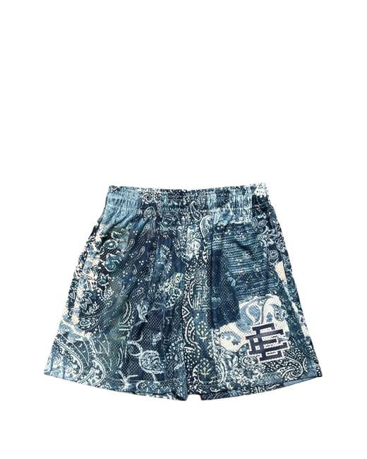 Eric Emanuel Blue Paisley-Print Shorts for men