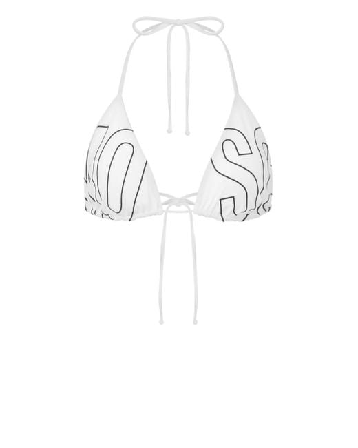 Moschino Bikinitop Met Logoprint in het White