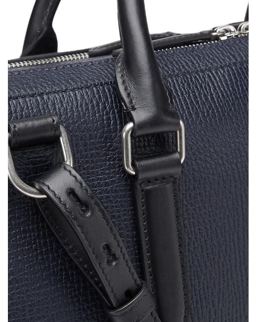 Smythson Blue Zip-Front Briefcase