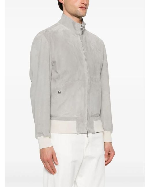 Eleventy Gray Suede Jacket for men