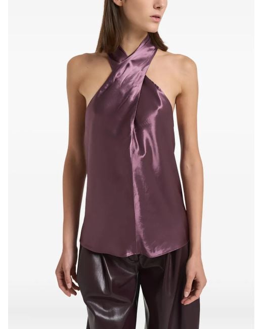 ANDAMANE Purple Zeyne Halterneck Top
