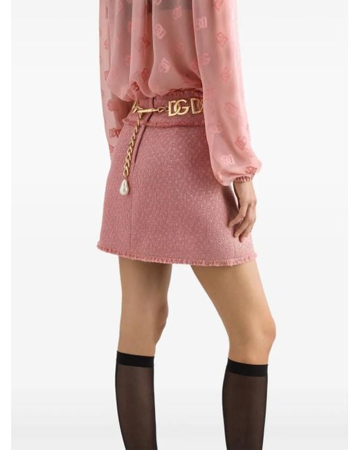 ミニスカート DOLCE & GABBANA FUCHSIA TWEED MINI SKIRT Dolce & Gabbana Elegant Mini Skirt For in Pink | Lyst Canada