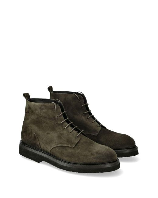 Premiata Brown Suede Lace-Up Ankle Boots for men