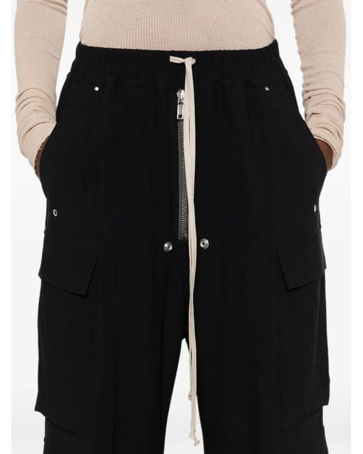 Rick Owens Black Cargobelas Cargo-Pocket Palazzo Pants