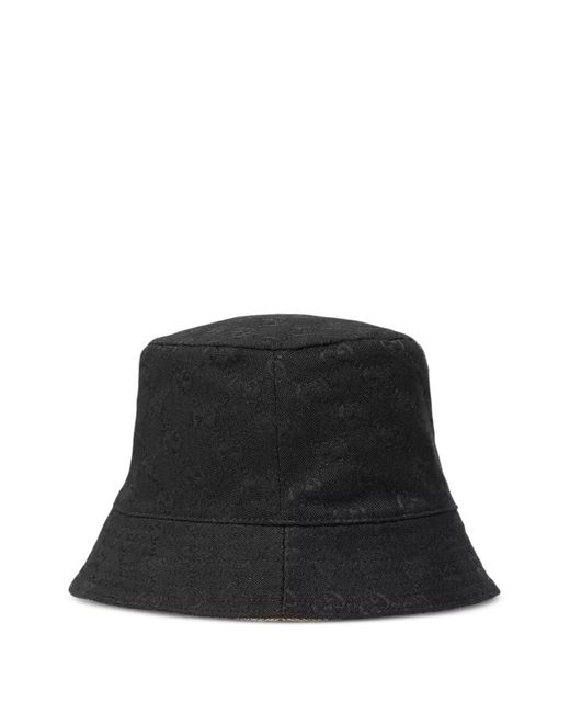 Gucci Black Reversible Gg Bucket Hat