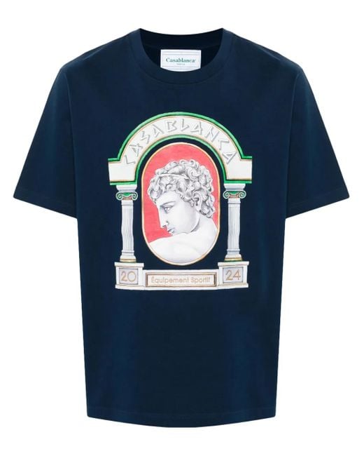 Casablanca T -Shirt mit La Medaille Print in Blue für Herren