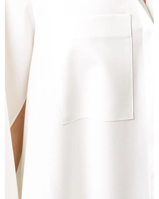 Maison Rabih Kayrouz White Chest Pocket Shirt Dress