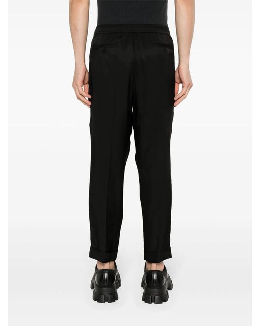 Neil Barrett Black Pressed-Crease Tapered Trousers for men