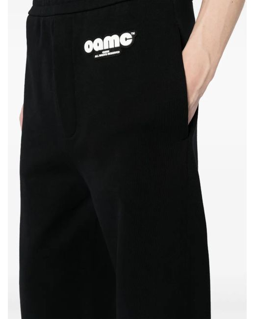 OAMC Black Logo-Patch Track Pants for men