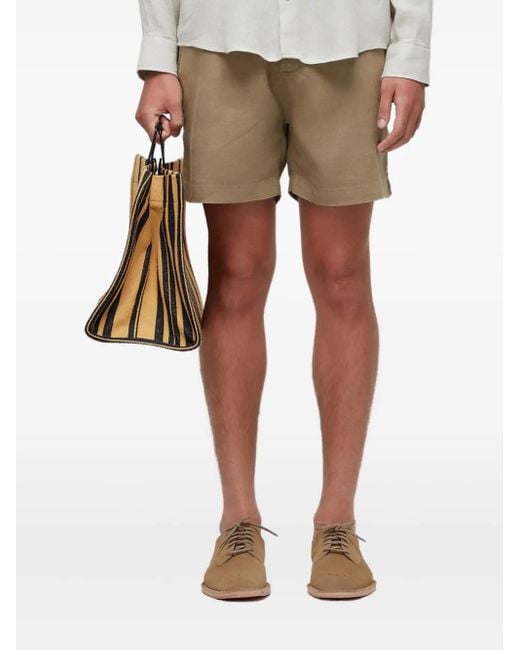 メンズ Osklen リネン ショートパンツ Natural