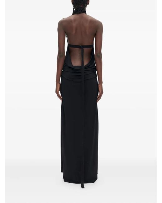 Ann Demeulemeester Black Rut Sleeveless Turtleneck Maxi Dress