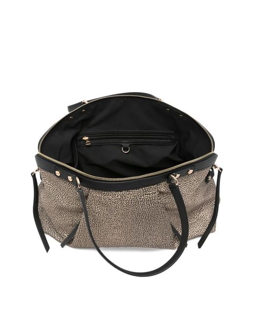 Borsa Tote Frame Media di Borbonese in Gray