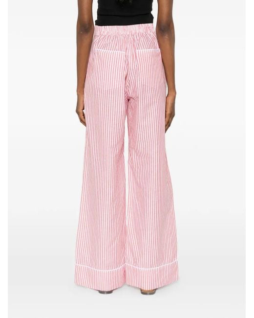 Riviera Pink Striped-Pattern Pants