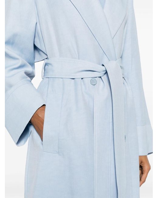 P.A.R.O.S.H. Blue Double-breasted Trench Coat
