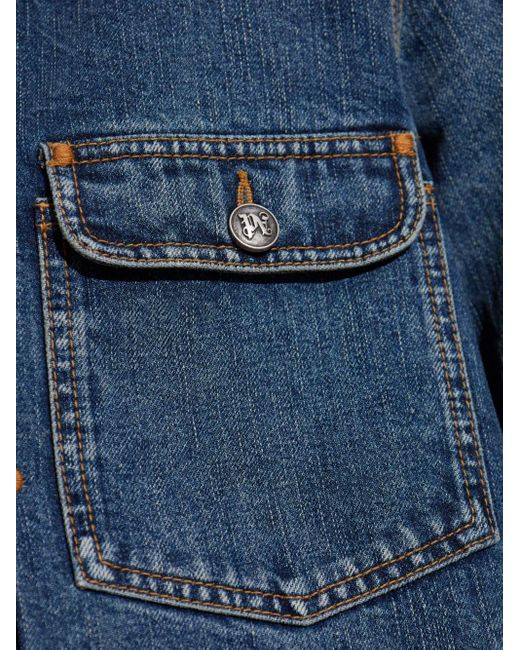 Palm Angels Blue Denim Jacket for men