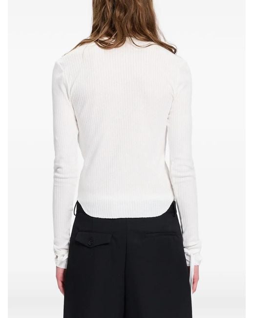 Ann Demeulemeester White T-Shirt Pointelle for men