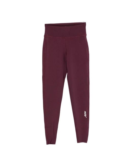 Autry Purple Logo-Print Leggings