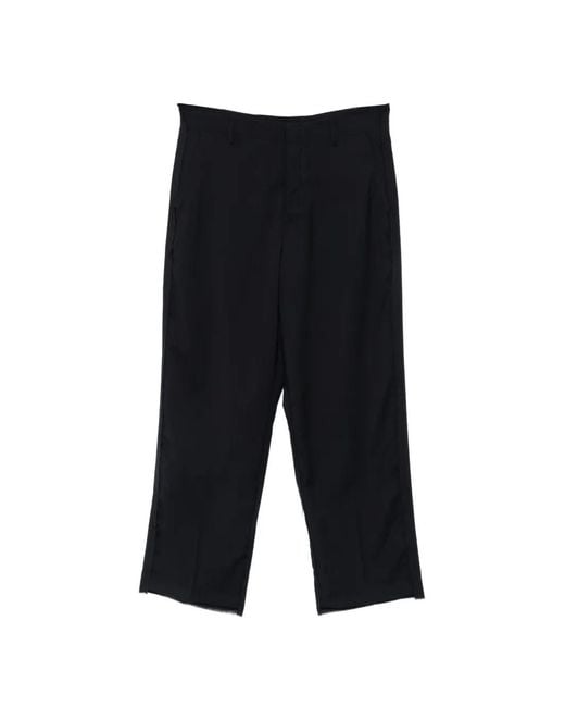 Costumein Black Frayed-Edge Wide-Leg Trousers for men