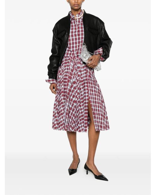 N°21 Red Check-Pattern Button-Down Shirt