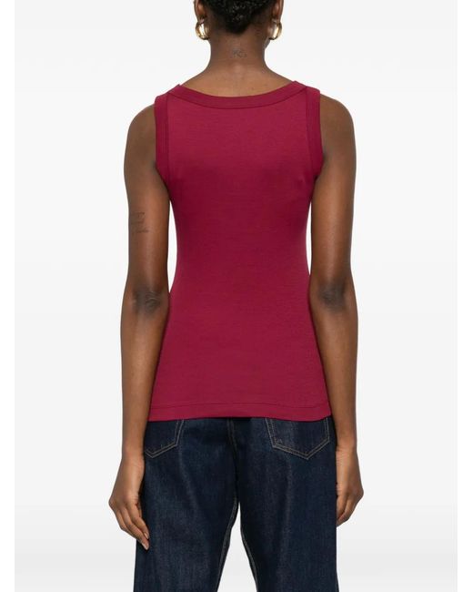 Marc Cain Red Mon Cherry Ribbed Tank Top