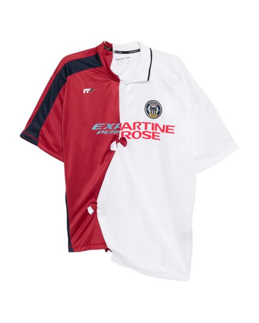 Martine Rose Red Logo-Print Polo Shirt for men