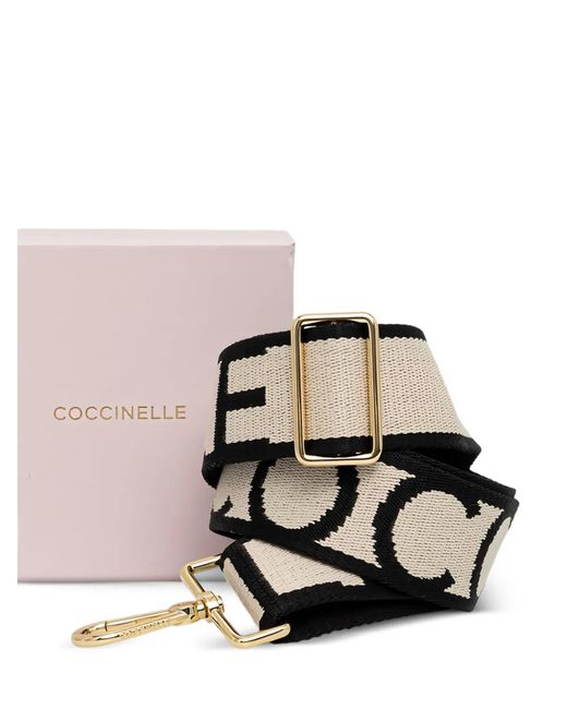 Coccinelle White Logo Buckle Shoulder Strap