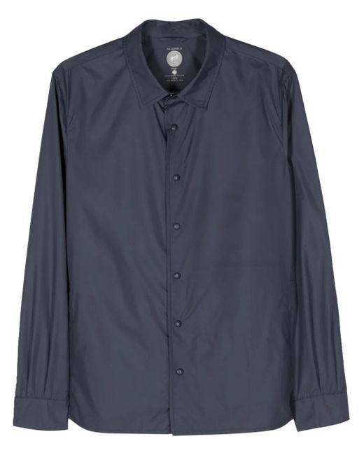 Mazzarelli Blue Long-Sleeve Shirt Jacket for men