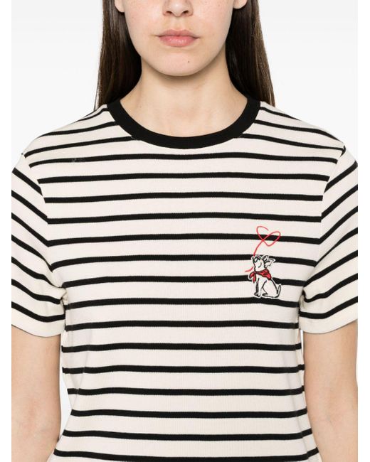 Claudie Pierlot Black Jean Toto-patch Breton-stripe T-shirt
