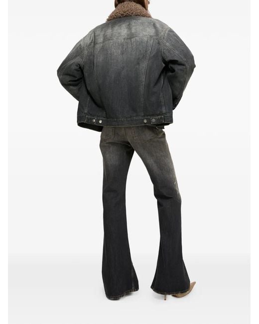 Acne Gray Fur-Trim Cotton Jacket