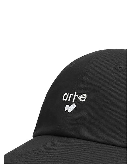 Arte' Black Logo Baseball Cap Hat for men