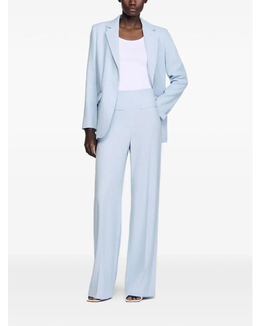 Sandro White Striped Sequin Trousers