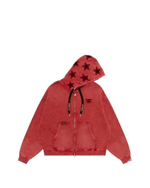 Aape By A Bathing Ape Red Star Zip-Up Hoodie for men