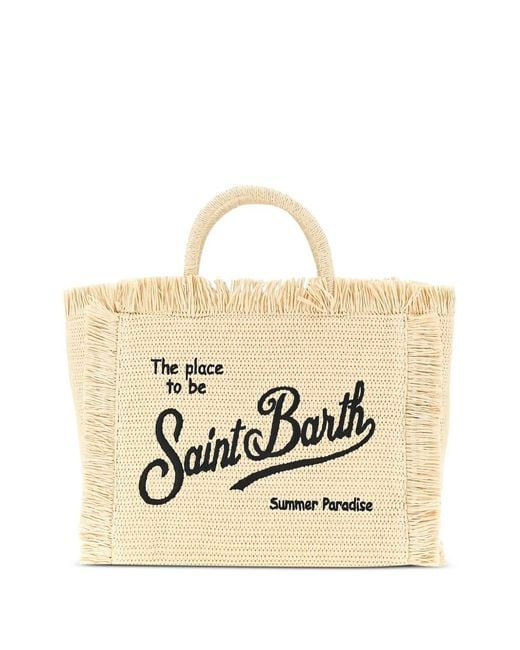 Mc2 Saint Barth Natural Colette Fringed Beach Bag