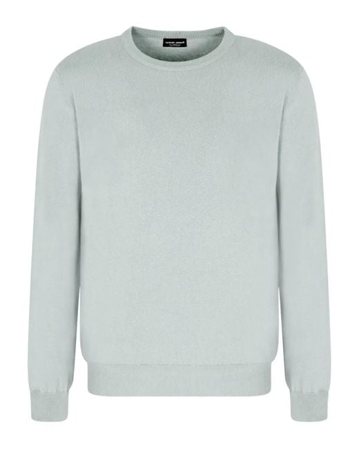 Giorgio Armani Gray Crew-Neck Sweater for men